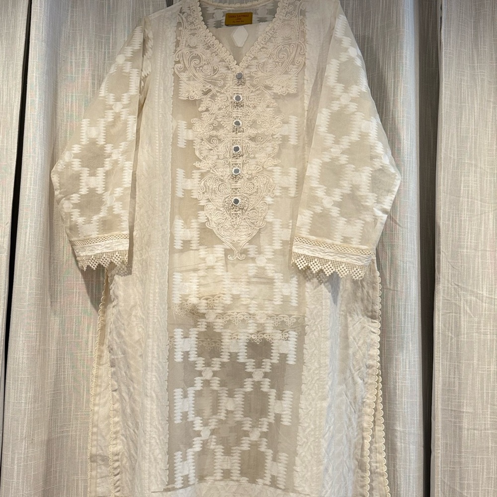 Elegant White Embroidered Dress